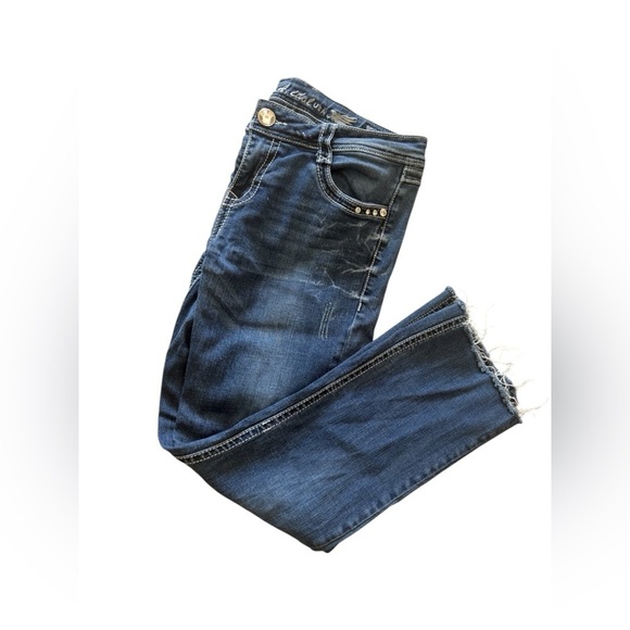 L.A. Idol Blue Jeans size 11 w34  L 32 blue straight - Picture 3 of 16